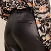 Pantalon droit simili cuir noir femme