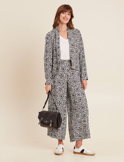 Veste ouverte doublée bleu marine femme
