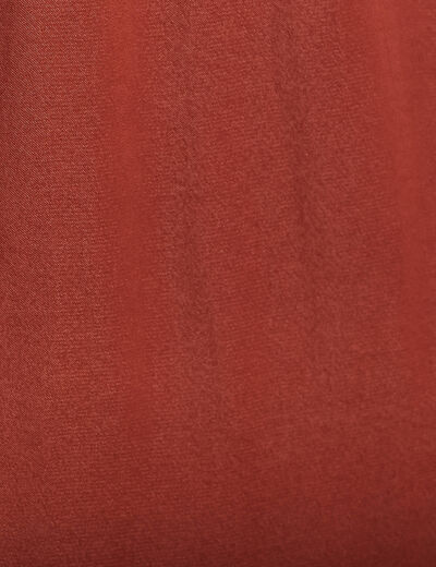 Robe midi évasée satin marron foncé femme