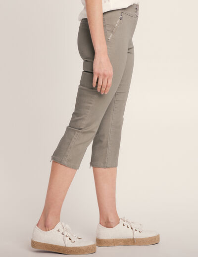 Pantacourt ajusté vert clair femme