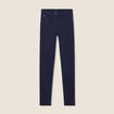Pantalon léger taille haute long bleu marine femme