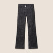 Pantalon bootcut taille bascul&eacute;e gris ardoise femme
