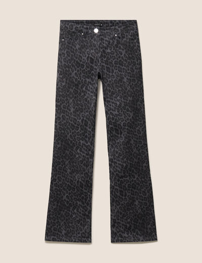 Pantalon bootcut taille bascul&eacute;e gris ardoise femme