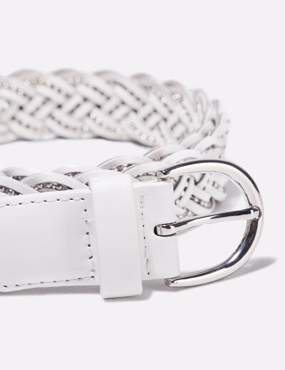 Ceinture tressée ecru femme