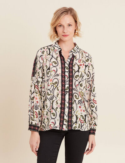 Chemise manches longues blanc femme