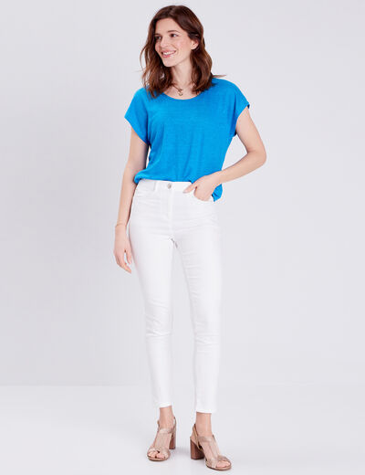 T-shirt manches courtes bleu femme