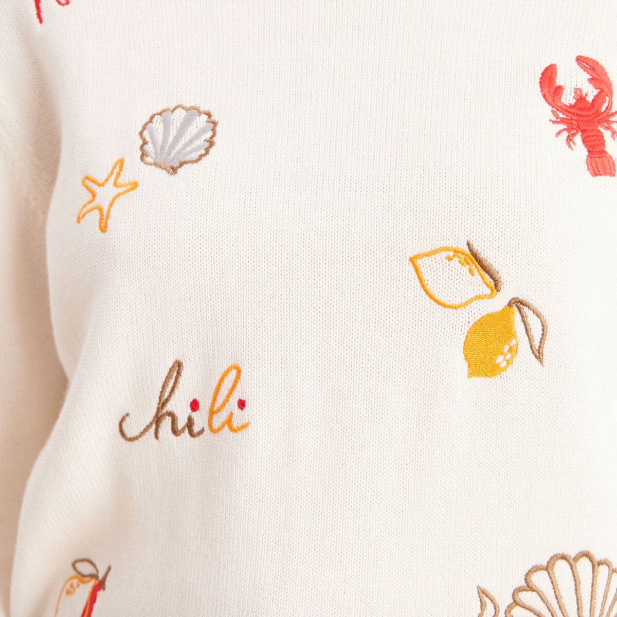 Pull col rond manches longues rouge femme