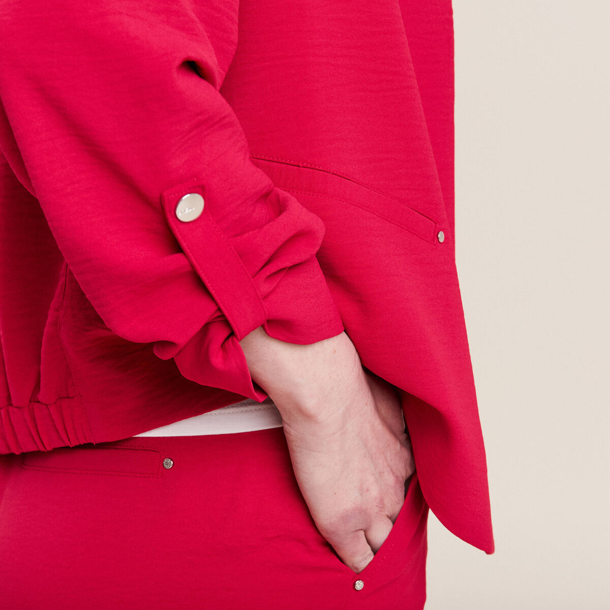 Veste droite fluide rose cerise femme