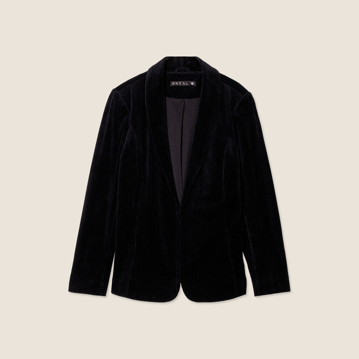 Veste tailleur velours noir femme