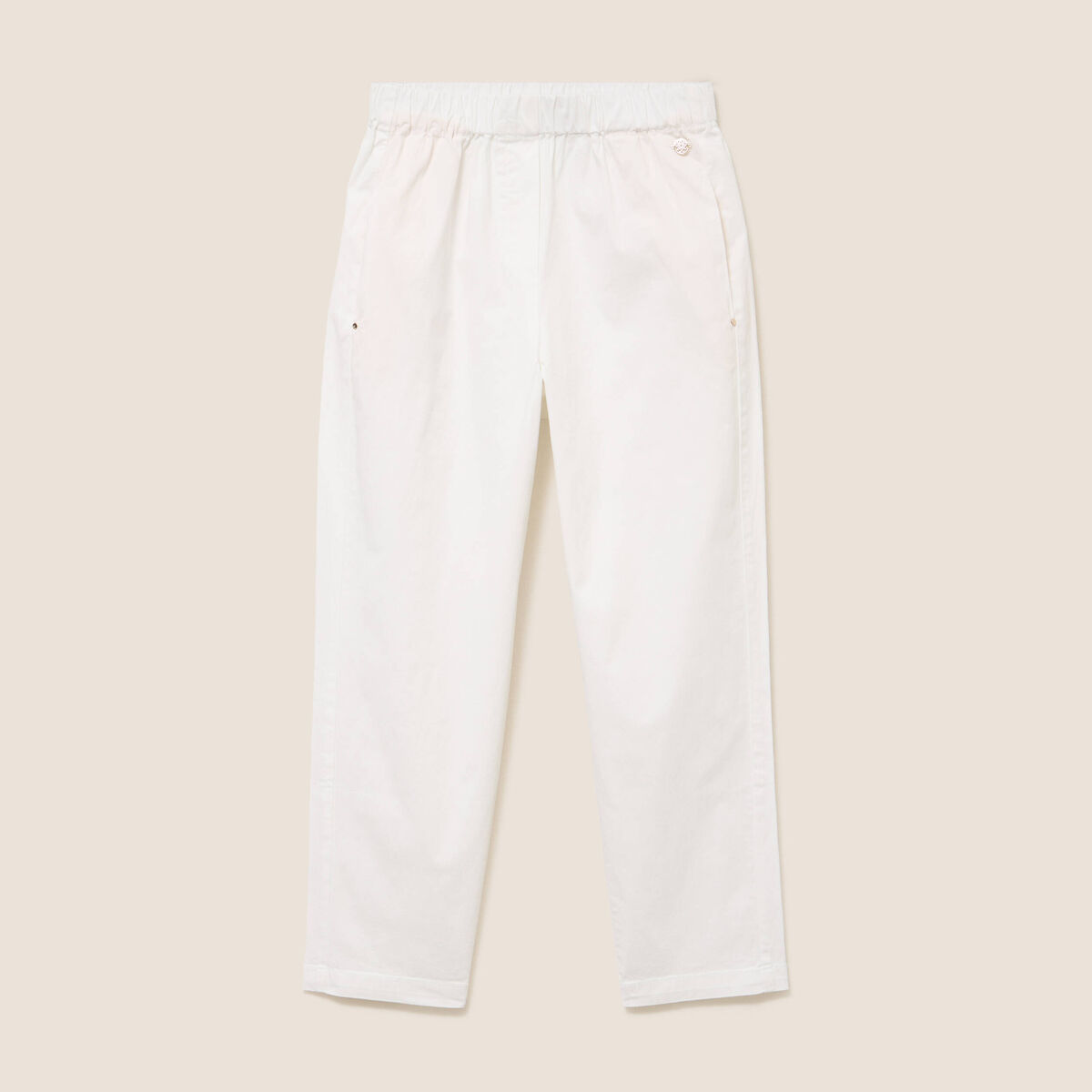 Pantalon mom blanc femme