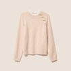 Pull bi-mati&egrave;re col montant ecru femme