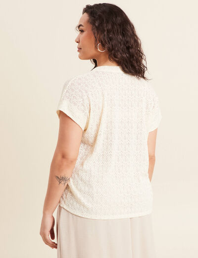 T-shirt manches courtes ecru femme