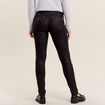 Pantalon ajusté enduit denim noir femme