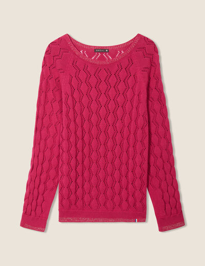 Pull confectionné en France rose fushia femme