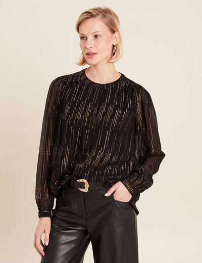 Blouse manches longues couleur or femme