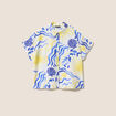 Chemise fluide manches courtes bleu femme