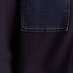 Veste droite courte manches longues denim brut femme