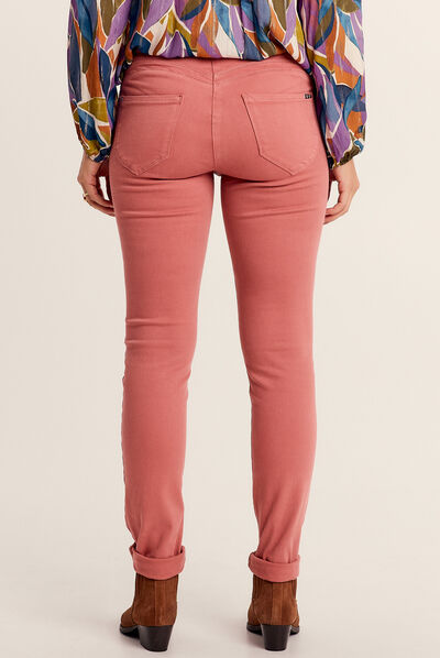 Jean magique ajusté taille standard rose femme