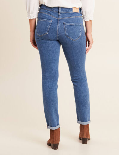 Jean ajusté 7/8ème 5 poches denim stone femme