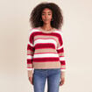 Pull col rond rose femme