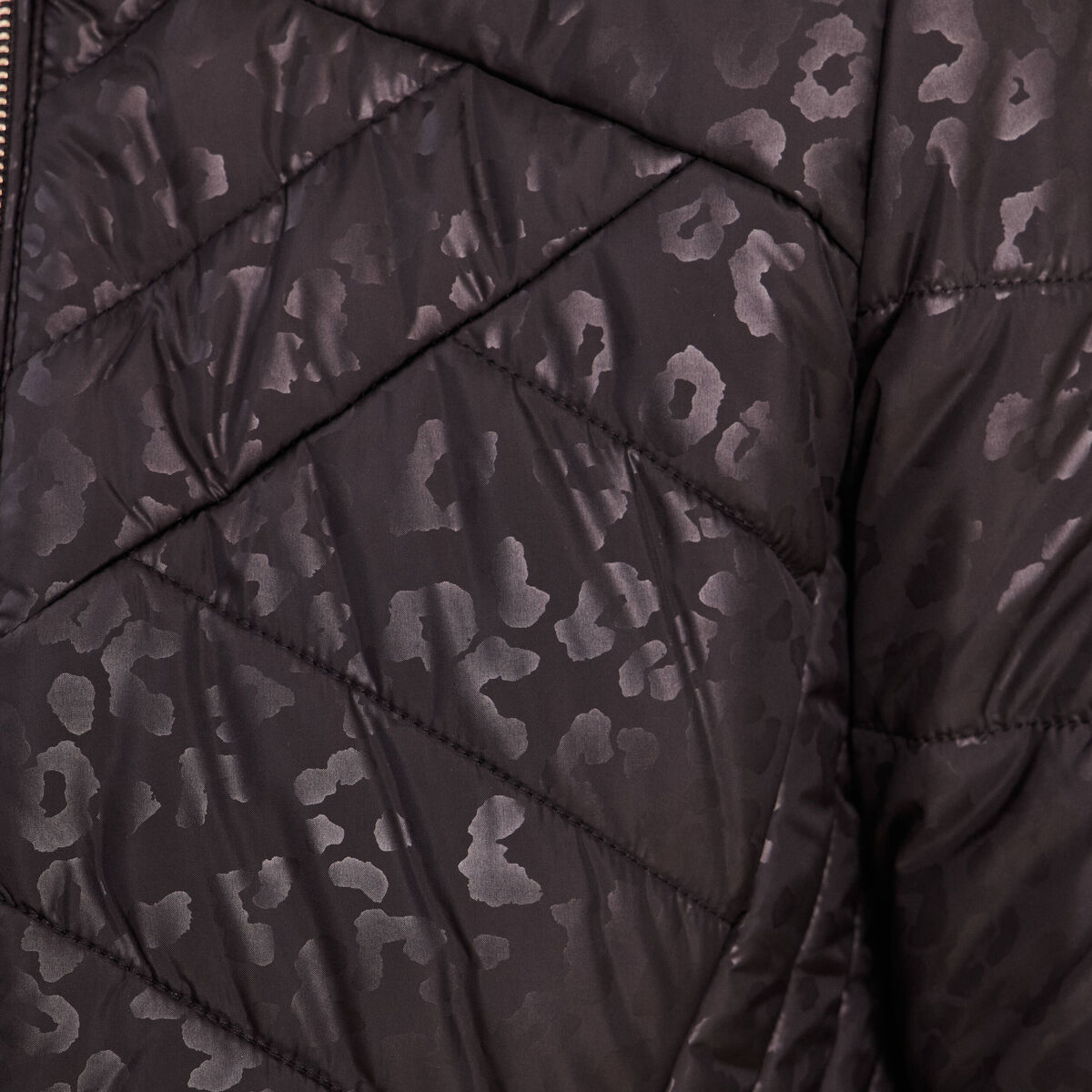 Doudoune d&eacute;perlante droite zipp&eacute;e noir femme