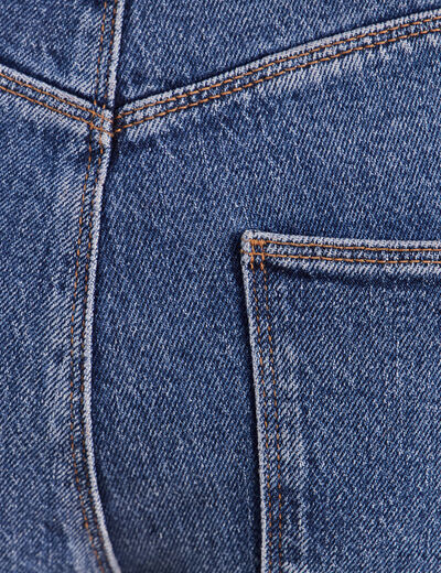 Jean bermuda taille haute denim denim stone femme