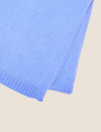 Écharpe en cachemire bleu violet femme