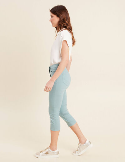 Pantacourt magique Le L&eacute;ger coupe droite bleu canard femme