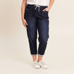Jean large à coulisse denim brut femme