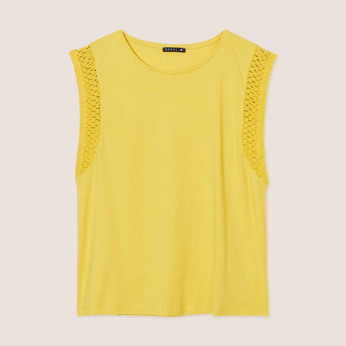 T-shirt sans manches vert anis femme