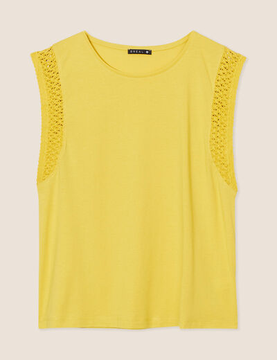 T-shirt sans manches vert anis femme