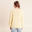 Pull confectionn&eacute; en France jaune pastel femme