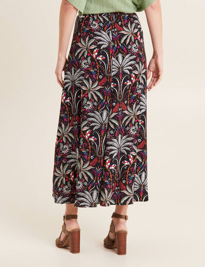 Jupe longue évasée noir femme