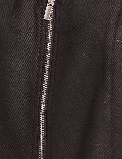 Robe chasuble su&eacute;dine noir femme