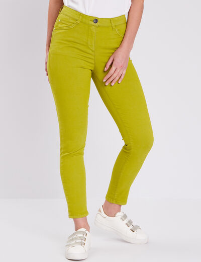 Pantalon léger taille standard 7/8ème vert olive femme