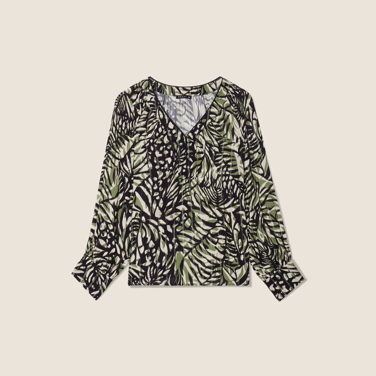 Blouse manches longues vert femme