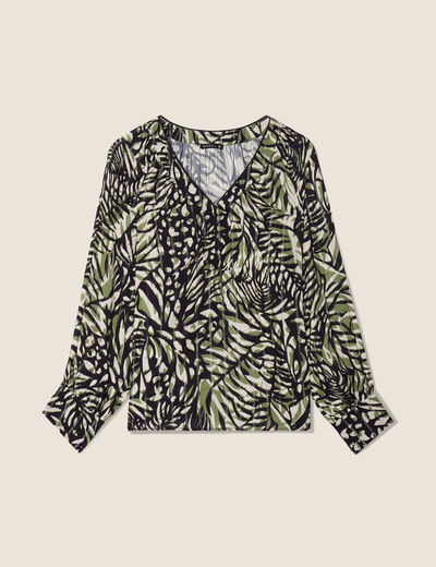 Blouse manches longues vert femme
