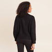 Gilet droit mi-long col rond noir femme