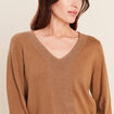 Pull manches longues beige femme