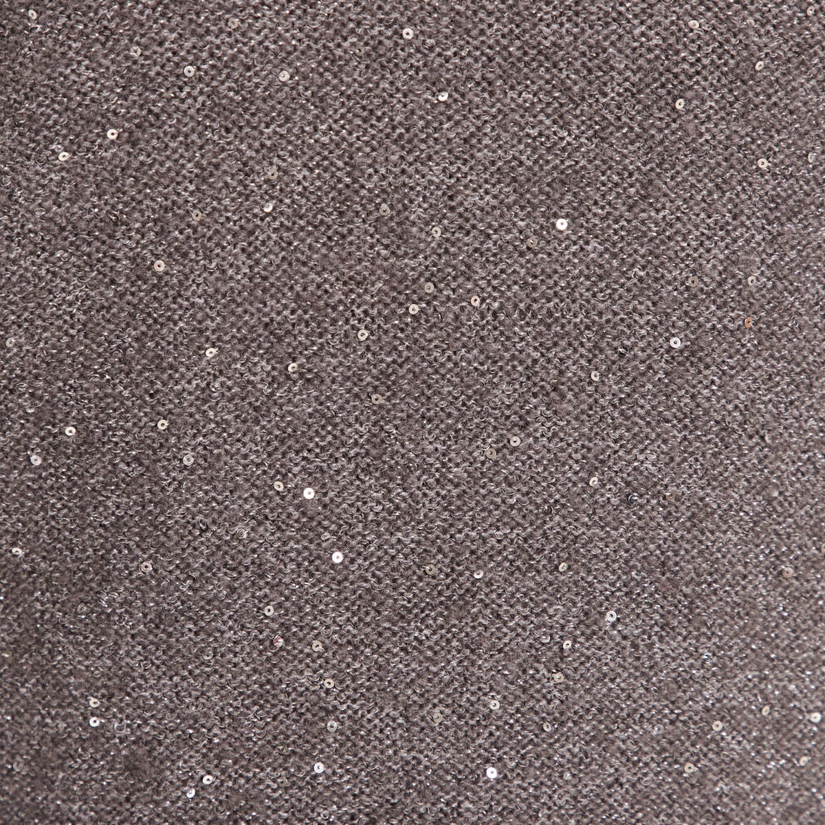 Pull col v manches longues &agrave; sequins gris fonc&eacute; femme
