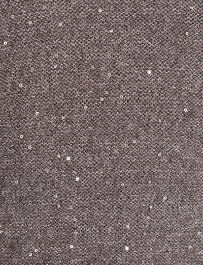 Pull col v manches longues &agrave; sequins gris fonc&eacute; femme
