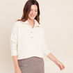 Pull col camionneur ecru femme