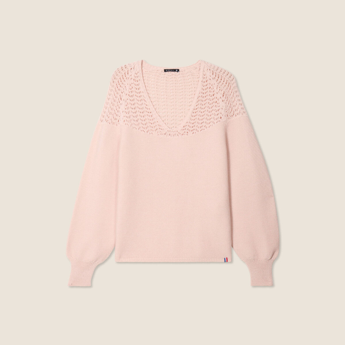 Pull confectionné en France vieux rose femme