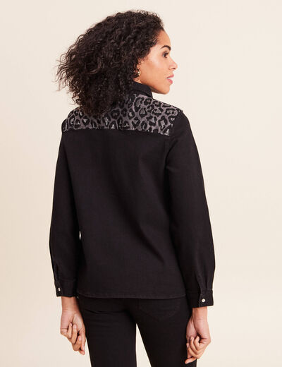 Chemise en jean manches longues noir femme
