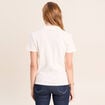 Polo jacquard manches courtes ecru femme