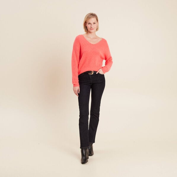 pull manches longues rose vif femme Pull manches longues rose vif femme