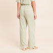 Pantalon large taille haute blanc femme