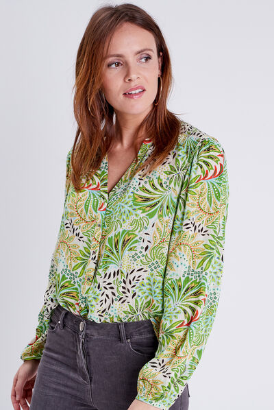 Blouse manches longues blanc femme