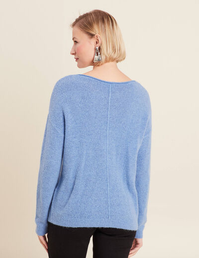 Pull manches longues bleu ciel femme