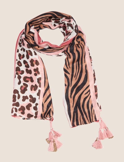 Foulard rose pastel femme
